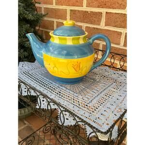 DEMDACO Teapot Deb Hrabik Florentine Bloom Teapot Vintage  2005